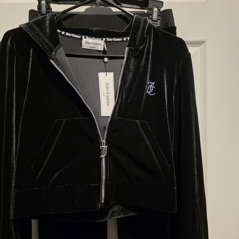 Juicy Couture Black Velour Hoodie NWT
